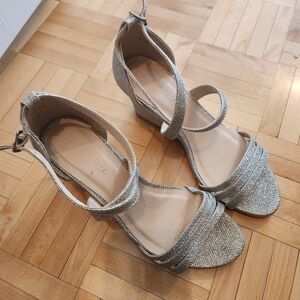 Elegant Silver Strappy Sandals